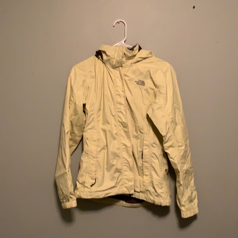 Pastel Yellow North Face rain jacket